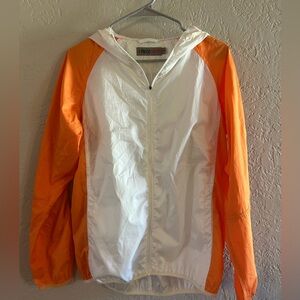 Pacco Sport orange and white unisex light windbreaker/rain jacket size 46